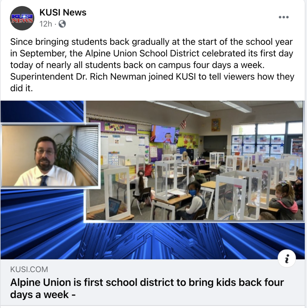 First District to Return to In-Person Learning Four Days a Week